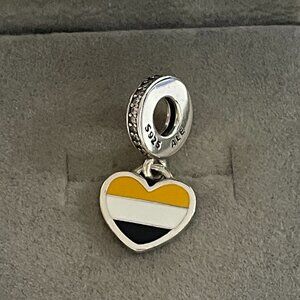 Pandora Garifuna Flag Heart DangleCharm s925 Sterling Silver
